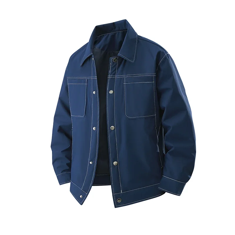 Gorasion New L-8XL Plussize Breath Water Proof Stain-proof Men Workwear Shirt Collar Jacket Men's Stand Collar Motorcycle Jacket