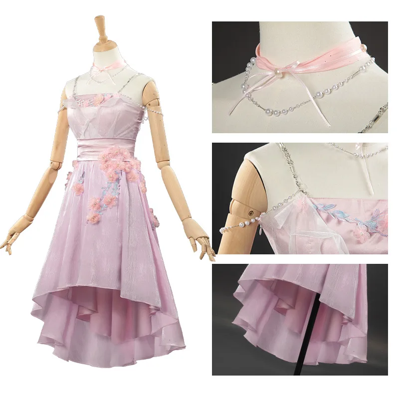 Traje de juego de rol, traje de fiesta de Carnaval de Halloween, juego Love and Deepspace, disfraz de flores de primavera, peluca, vestido rosa para mujer