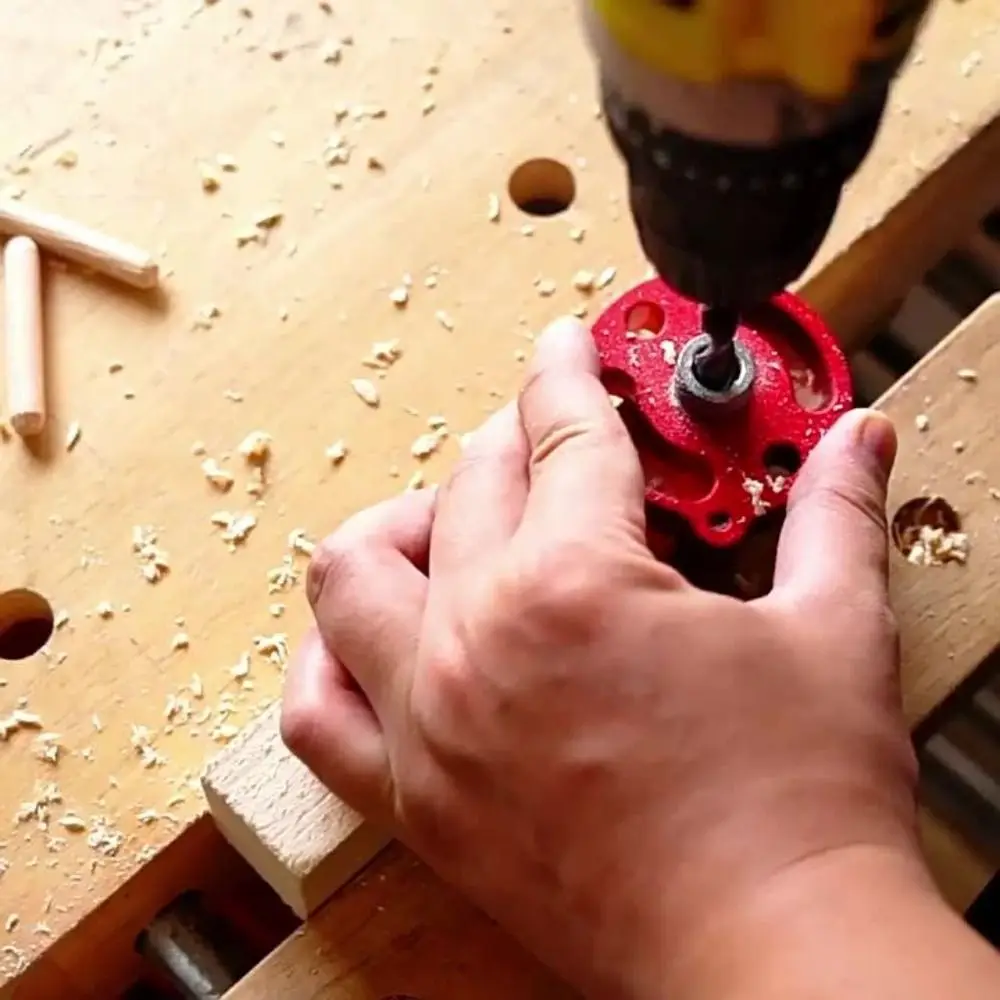 

DIY Self-Centering Woodworking Dowel Jig Precision Adjustable Vertical Doweling Jig Woodworking Hole Puncher Carpentry