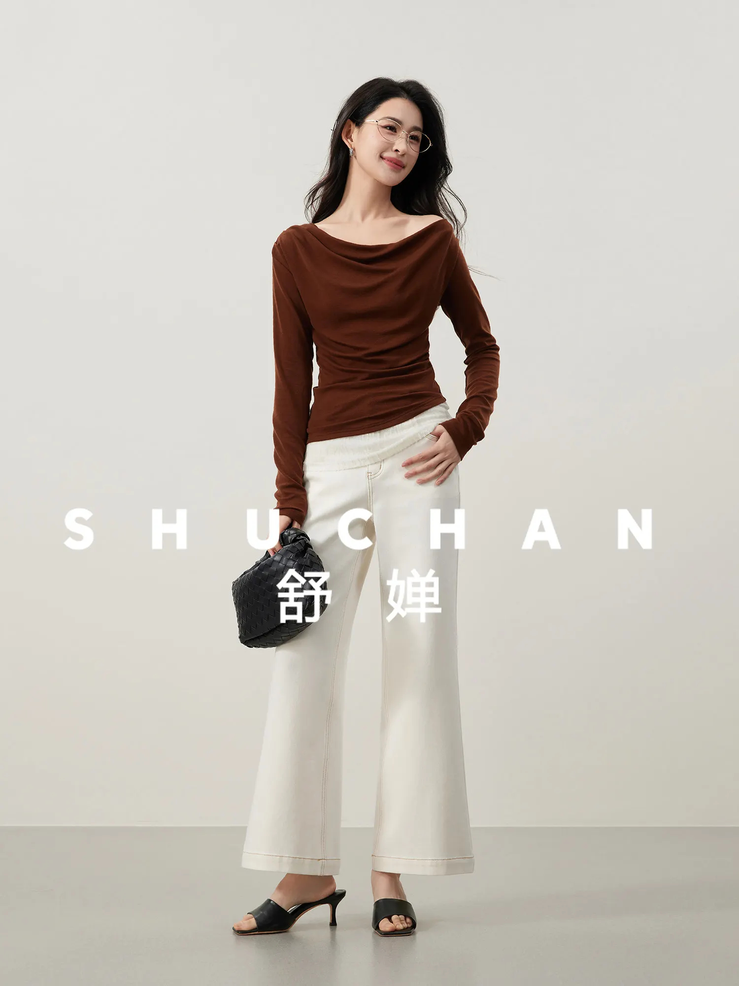 

Hong Kong style jeans spring light color, contrasting color pressing line thin casual micro-pull pants white jeans women's 26