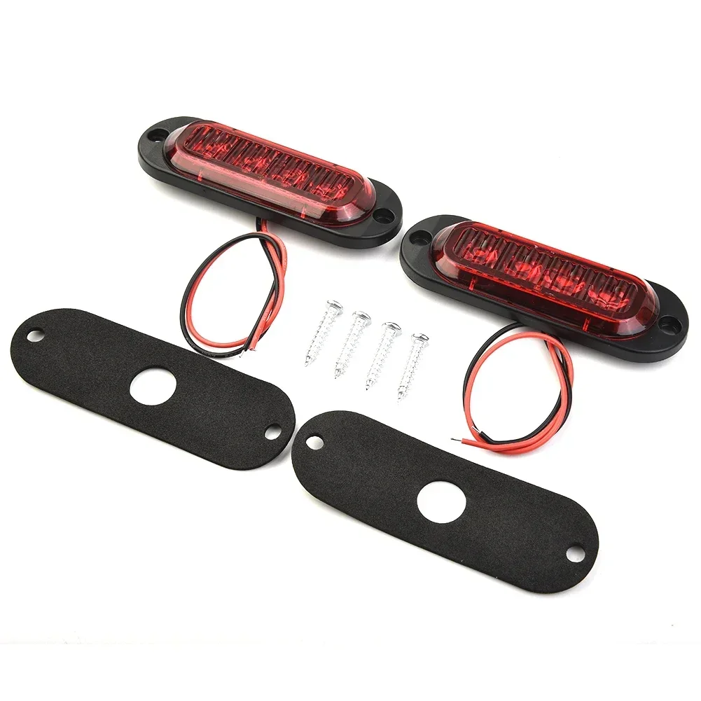 2 Stuks Vrachtwagenaanhangwagen Zijmarkeringsindicatoren Licht Auto Signaalopruiming Vrachtwagen Aanhanger Rv Led Licht Lamp Rood Waterdicht 12/24V