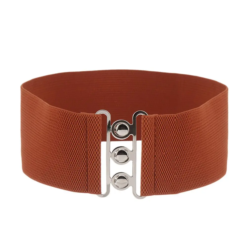 

Женский эластичный пояс с металлической пряжкой, широкий эластичный ремень для платья, пояс-кумербанд