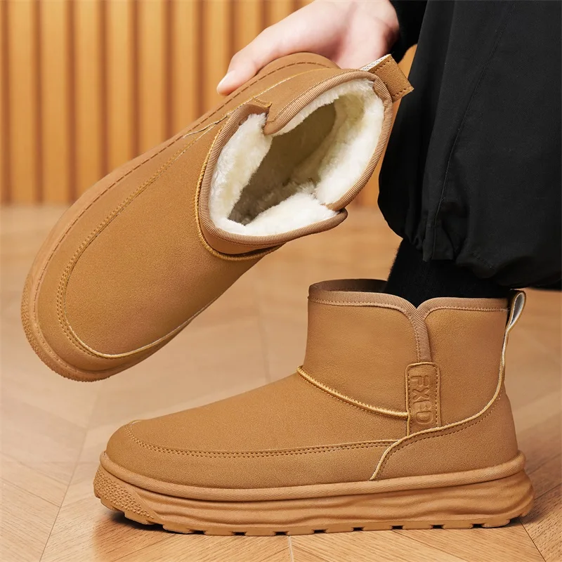 

Winter 2025 Men's warm thick-soled Comfortable Outdoor anti-slip high-top casual snow boots