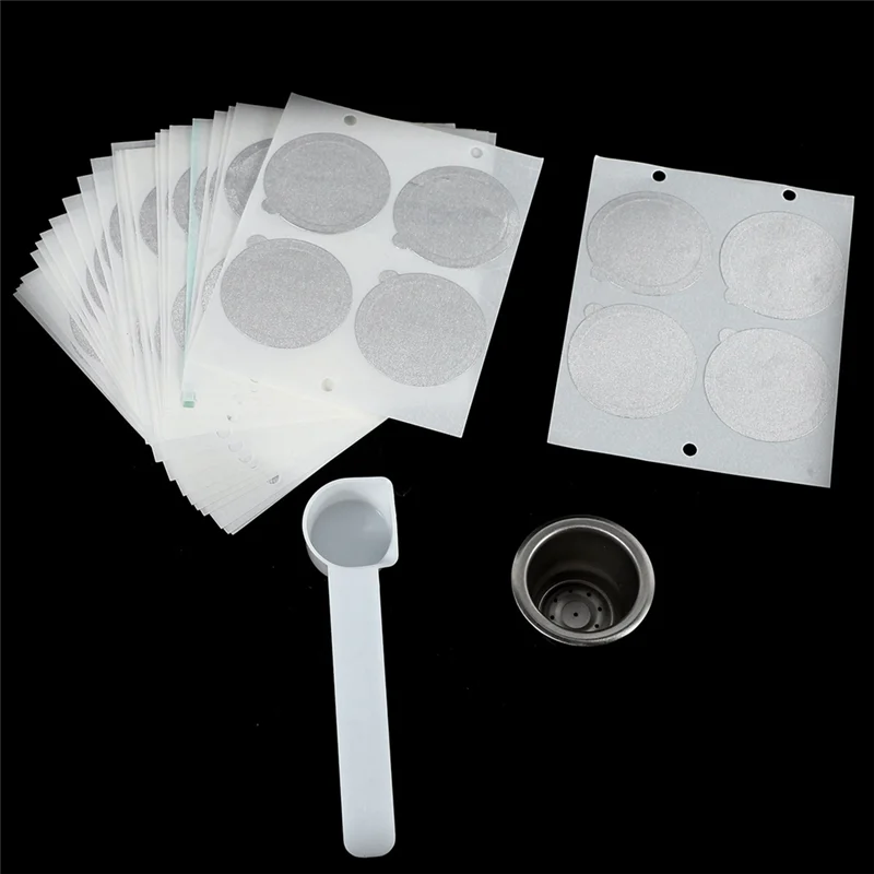 HIM-3 Pod 300 Segel Baja Tahan Karat Kapsul Kopi Nespresso Isi Ulang Dapat Digunakan Kembali untuk Mesin Nespresso Filter Kopi