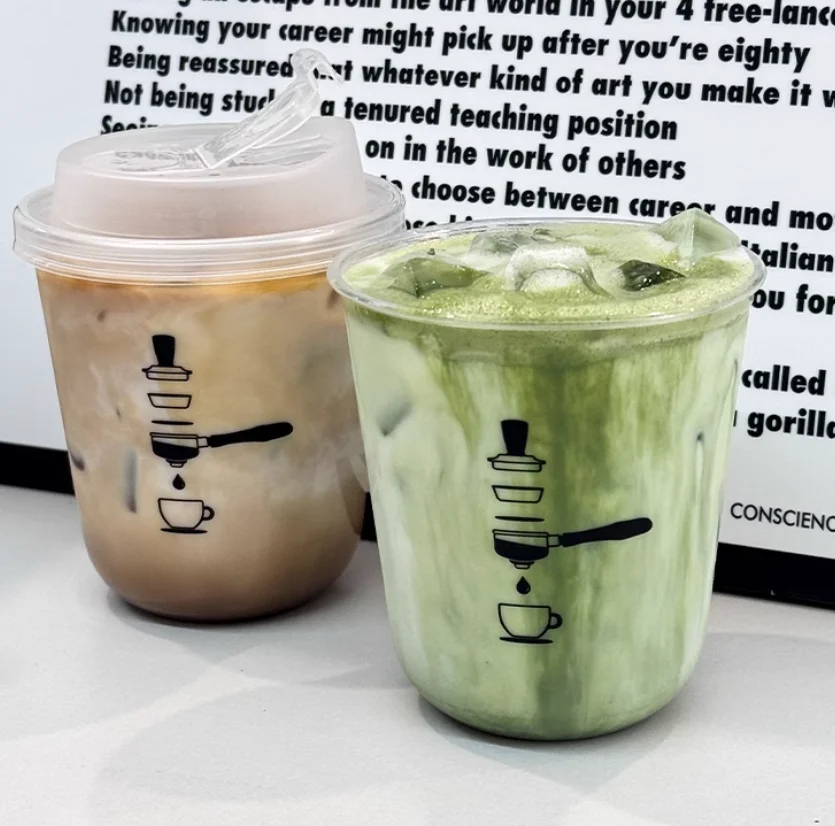 12온스 14온스 16온스 일회용 스무디 PET 눈꽃빙수 컵 투명 플라스틱 U자형 버블 보바 밀크티 컵 뚜껑 포함