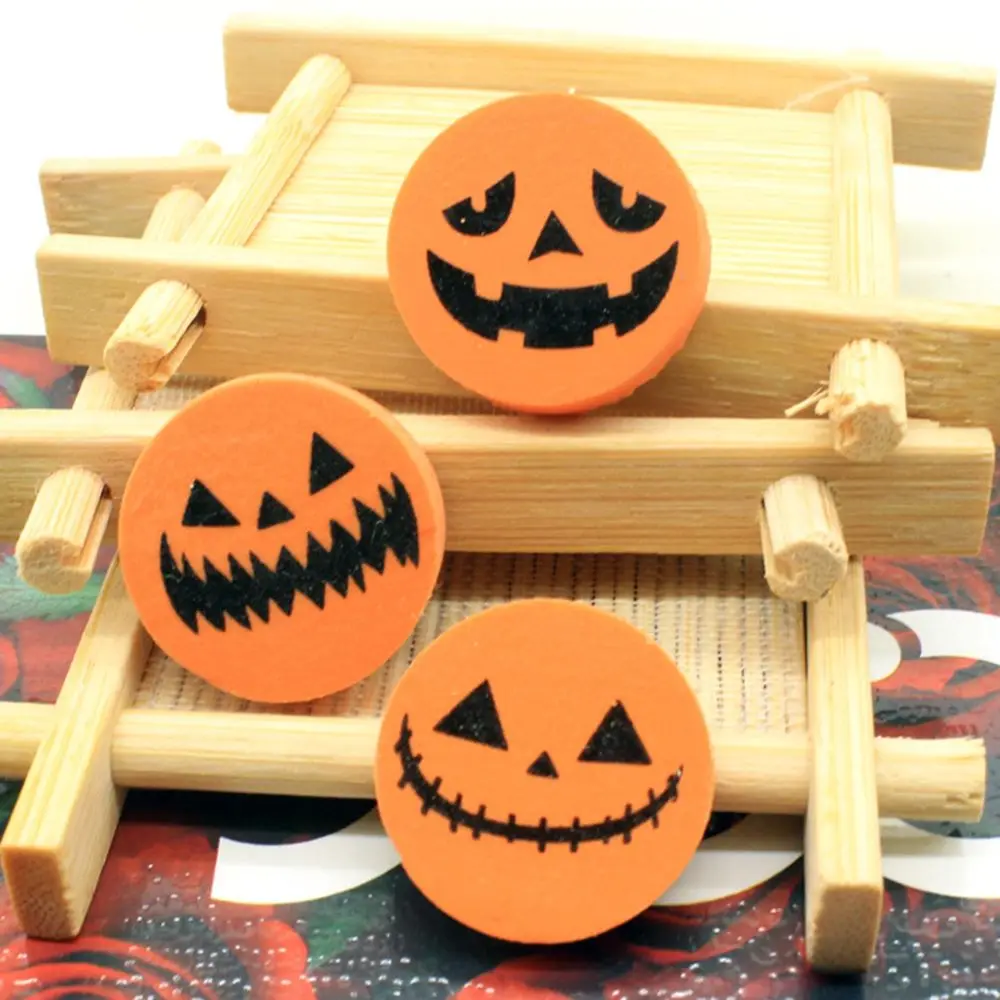 

Gift Cute School Stationery Office Without leaving any trace Correction Supplies Pumpkin Eraser Pencil Rubber Halloween Eraser