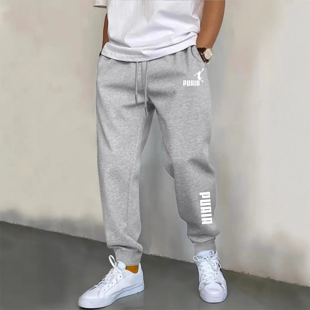 Exercise suits men. Outdoor sports casual 2026 sports pants, with elastic waistband design, loose and comfortable straight-cut p