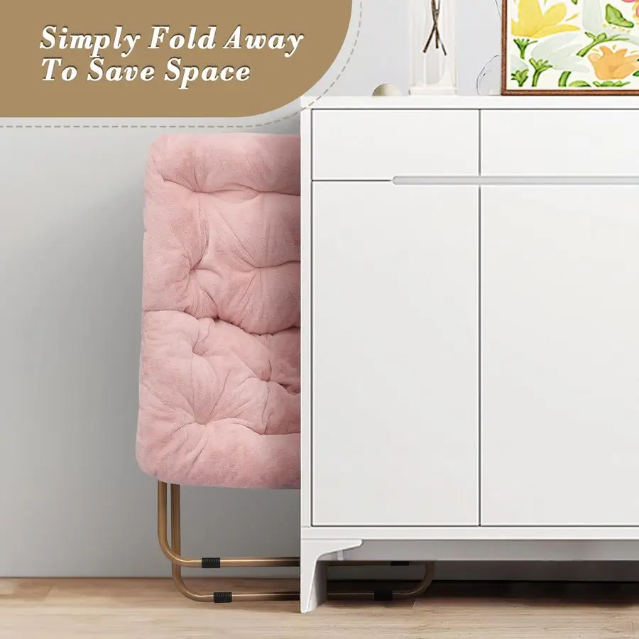 เก้าอี้ทรงจานพร้อมที่วางเท้าสำหรับผู้ใหญ่ เก้าอี้พักผ่อนพร้อมที่วางเท้า เก้าอี้ทรงจานพับได้แบบนุ่มสำหรับผู้ใหญ่และเด็ก ห้องนอน ห้องนั่งเล่น