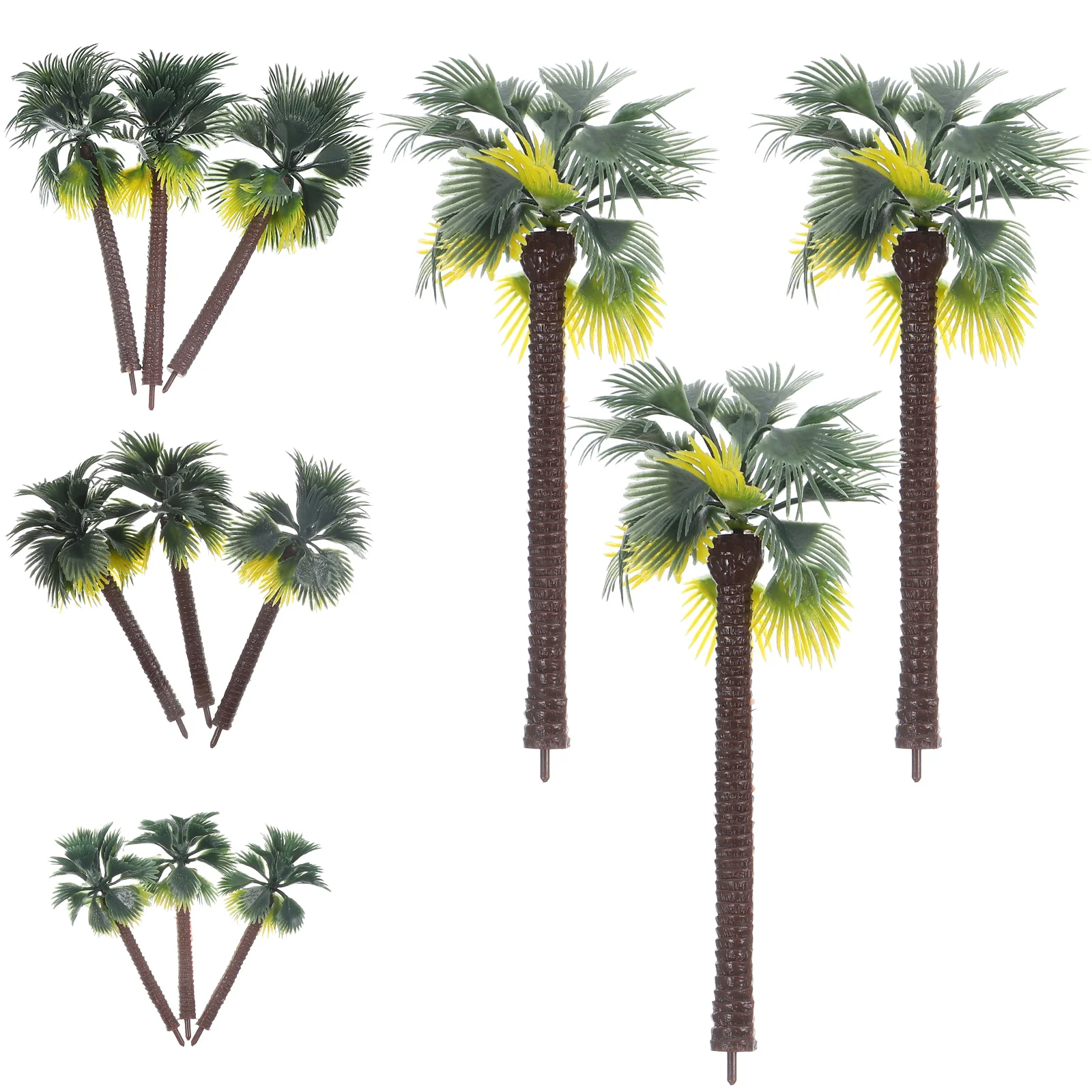 

12pcs Layout Plastic Palm Tree Diorama Scenery (The color of root is random) Landscape model tree