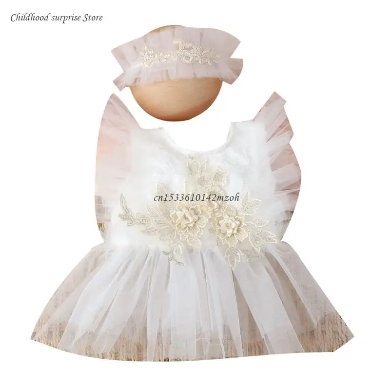 

Newborn Photography Prop Outfits Girl Lace Outfit Set Baby Girl Photo Dropship