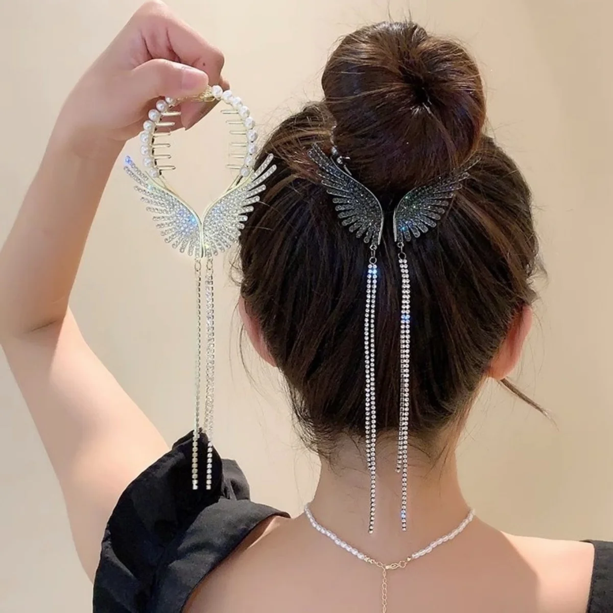 Women's Tassel Rhinestone Hair Clip Exquisite Glitter Maruko Headband Hair Clip 2025 Valentine's Day Gift For Girlfriend Wife