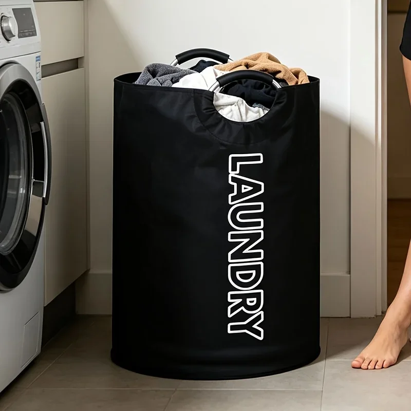 Extra-Large Waterproof Laundry Basket with Padded Handle - Foldable, Multi-Purpose Storage for Bathroom, Laundry Room, Balcony view 4