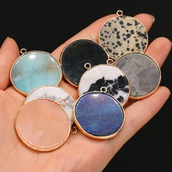 Natural Stone Lapis Lazuli Pendants Gold plated Amazonites for Jewelry Making Diy Women Necklace Earrings Gifts