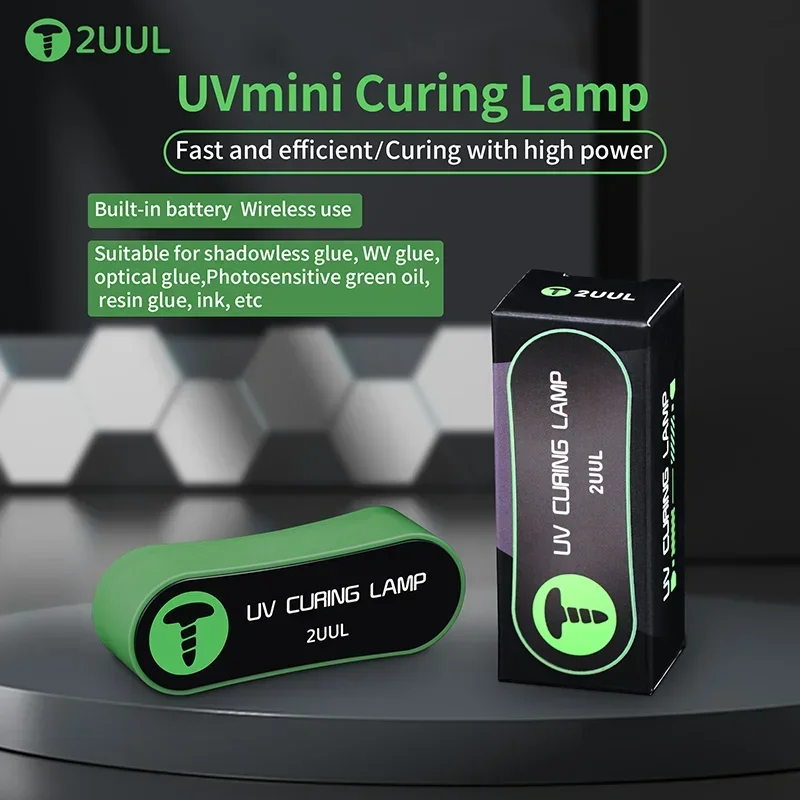 

2UUL SC08 365-395nm Dual Band Mini UV Curing Lamp, Wireless & Fast Efficient for Shadowless Glue & UV Optical Adhesive