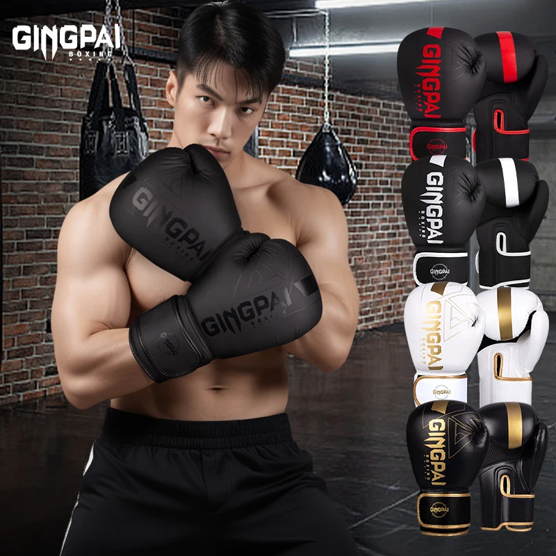 6 8 10 12 14 OZ PU Kick Boxing guanti Karate Muay Thai Guantes De Boxeo Free Fight MMA Sanda Training per adulti uomo donna