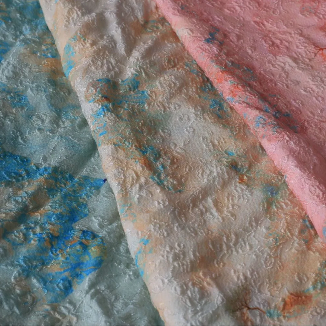 Autumn and Winter New Style Stick National Small Jacquard Printed Fabric Ink Rhyme Gambiered Guangdong Cloth Retro