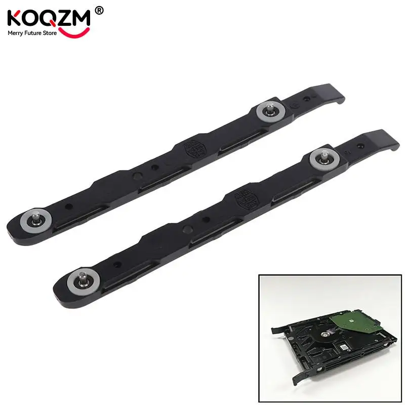 2pcs Black Chassis Hard Drive Mounting Plastic Rails