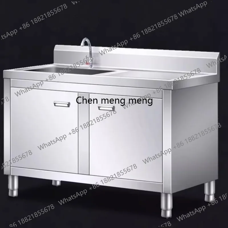 DD  Nordic Creative Stainless Steel Sink Cabinet Modern Vegetable Washing Basin Cabinets Dining Room Commercial Furniture