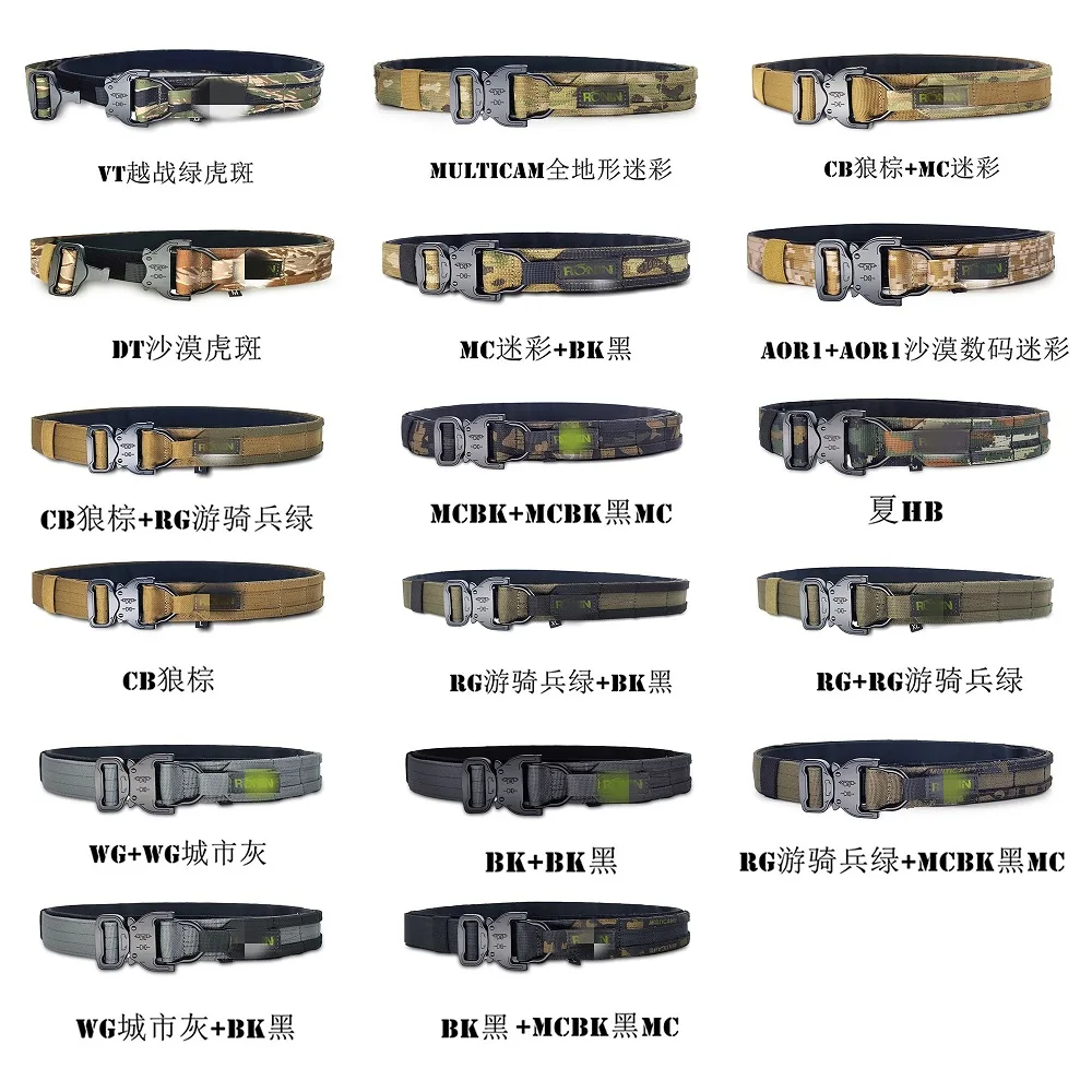 

New Fighter Belt MOLLE System Tactical CS Hunter Shooter Double Layer Hard Metal Buckle 3.8cm Version Belt