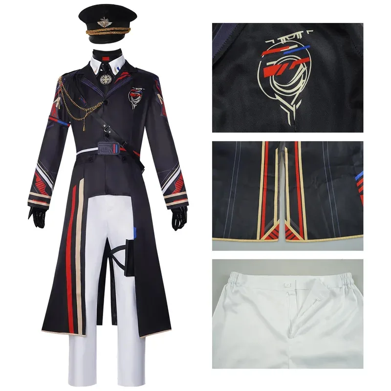 

Игра Love and Deepspace Caleb Косплей Униформа Куртка Пальто Шляпа Парик Cos Конвенция Хэллоуин Comic Con Костюм Аксессуары мм. ;н/6