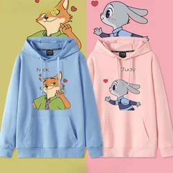 Special Couple Wear Judy Hopps Sweater Zootropolis Dress Nick Wilde Pullover Jacket Casual Loose Cartoon Pattern Zootopia