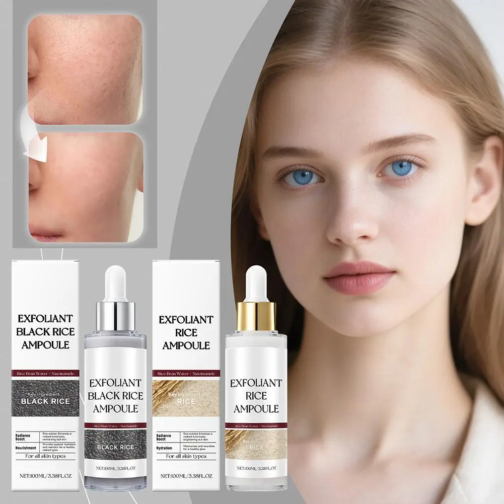 Black&White Rice Exfoliating Essence 100ml Reducing Breakouts Dead Skin Remover Deep Pore Cleansing Oil-control Skin Care