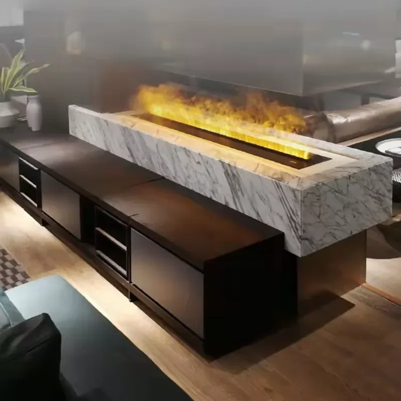 For Wall-Mounted 3D Water Fireplace Remote Control Atomized Electric Insert Fireplace 7-Color LED Flame Home Decor