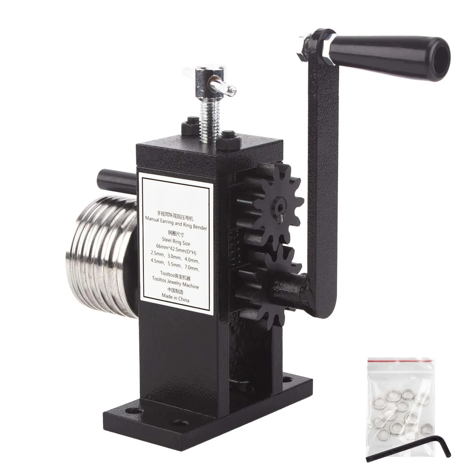 

Multi-Purpose Hand Crank Bender Tool for Rings, Earrings & Jewelry - Metalworking Tool for Gold, Silver, Copper Stamping