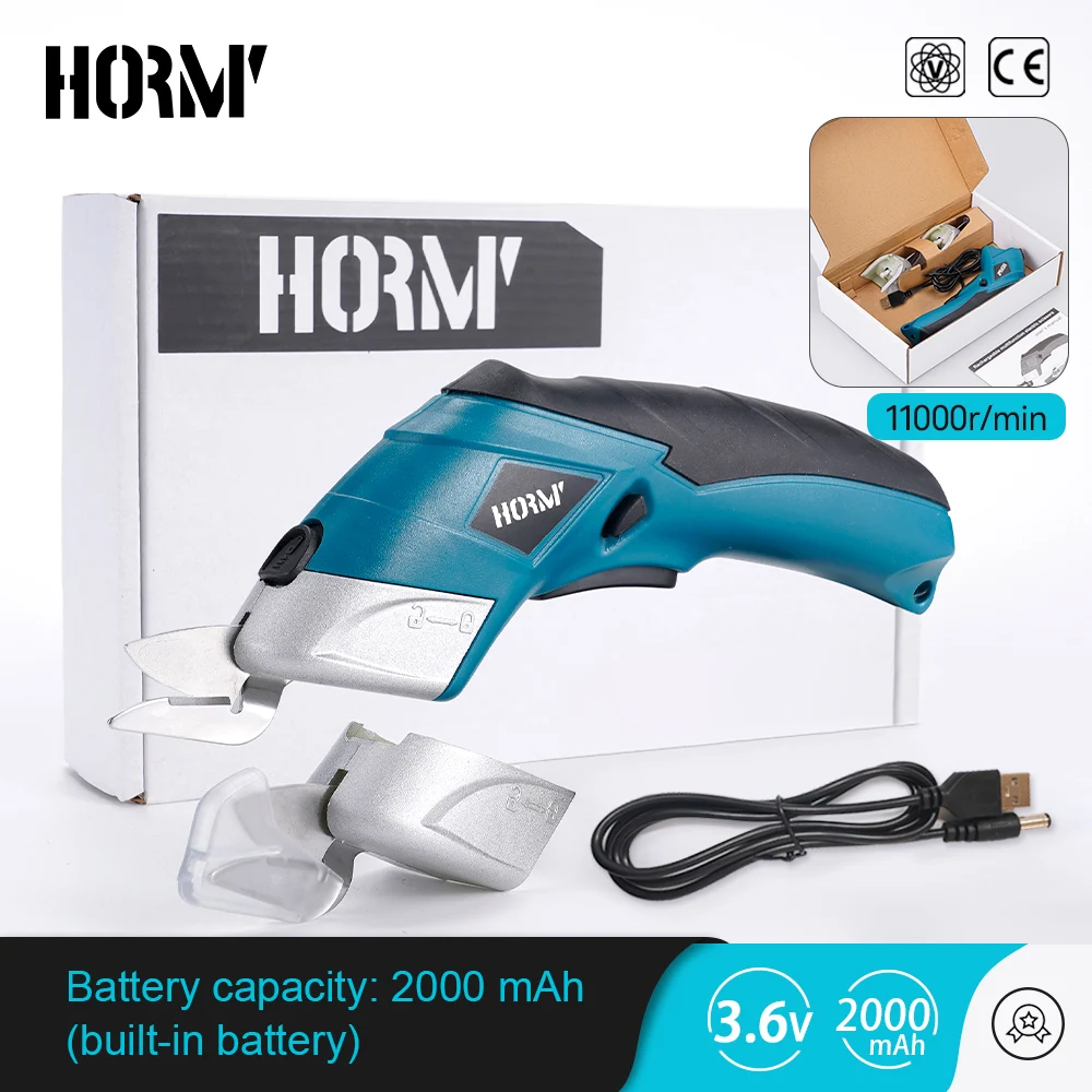 Hormy USB Rechargeable Electric Scissors 3.6V Household Multifunctional Cutting Machine Garment Fabric Rapid Cutting Machine