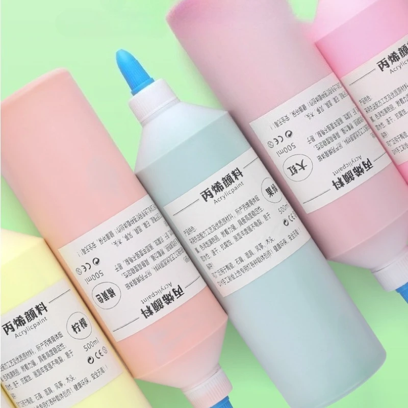 

500ml Acrylic Pigment Delicate in Color Does Not Fade Easily Waterproof for Stone Wood Plastic Ceramic Glass Painting Graffiti