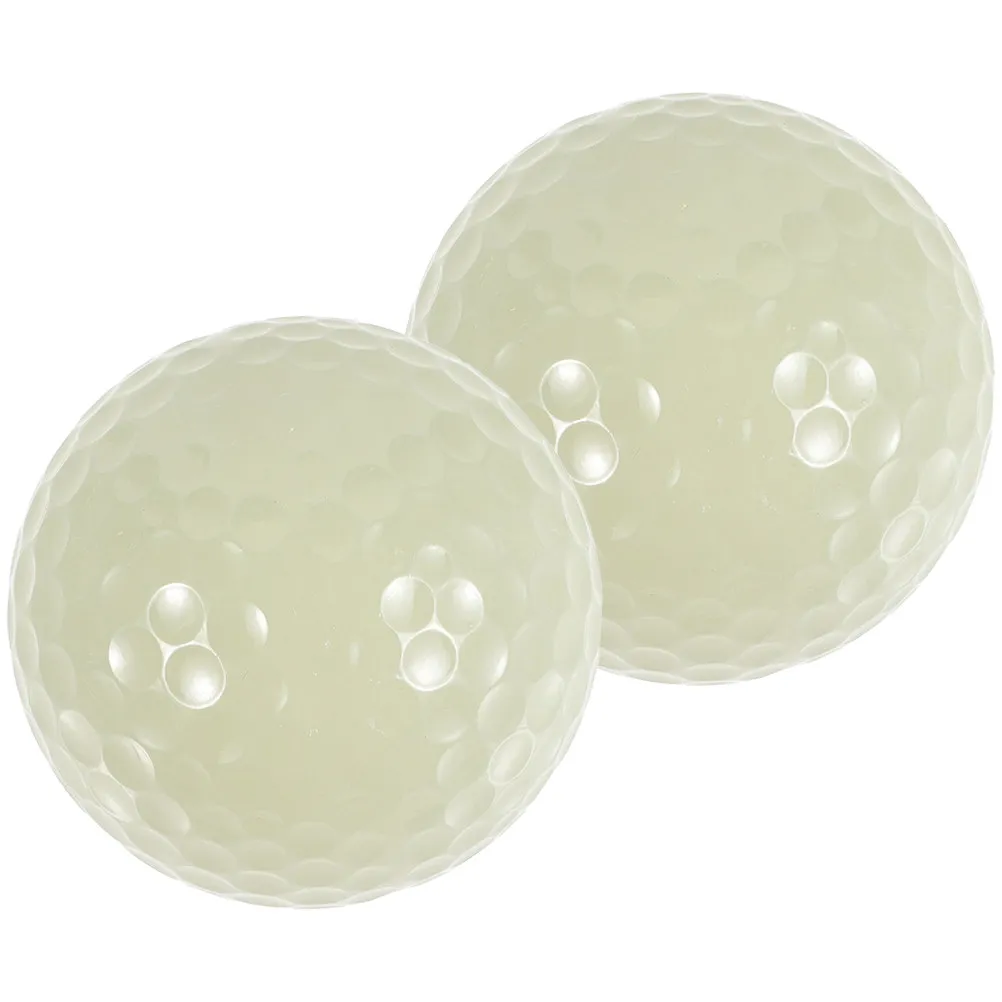 2Pcs Bright Glow in The Dark Golf Balls Reusable Luminous Night Golfing Balls for Training Fun Practice Play Outdoor Indoor Cool