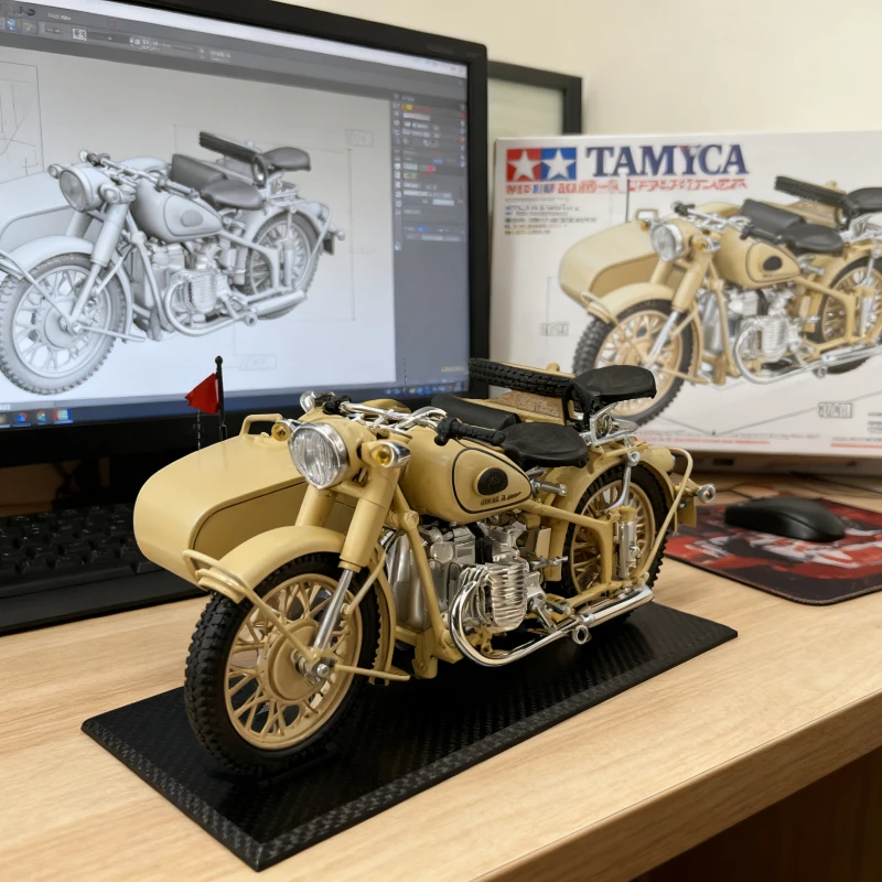 

1/10 литая под давлением модель трехколесного велосипеда из сплава 750, игрушки в стиле ретро, коллекция украшений для любителей милитари, подарки