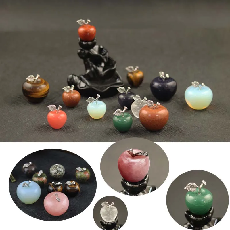 1PC Apple Natural Quartz Pink Crystal Home Room Car Decoration Valentine's Day DIY Gift Healing Crystals Stone Christmas Present