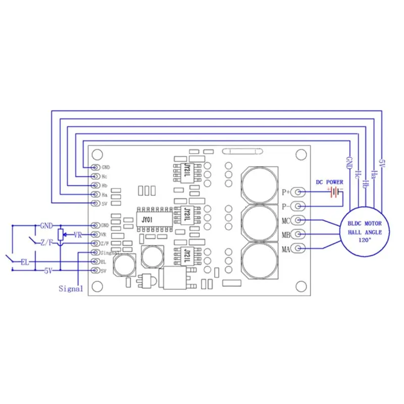 A13E-JYQD_V7.3E2,12V 24V 36V 15A 3 Phase BLDC Motor Driver Controller With Hall Effect High Efficiency PWM Speed Control