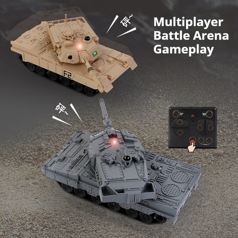 Zdalnie Sterowane Mini Czołgi RC, Model Wojskowy Czołgu RTR z Obrotową Wieżyczką 170 Stopni i Systemem Podczerwieni, Prezent dla Chłopców