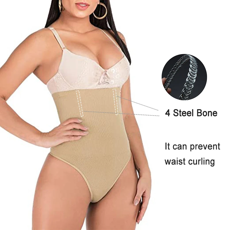 XS High Waist Tummy Control Thong Breathable  Plus Size Shapewear Underwear Women Tummy Tuck Panties Girdle Shaper Waist Trainer