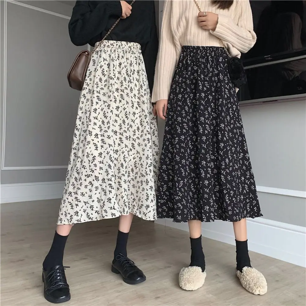 Rok Maxi A-Line klasik, rok Maxi elastis pinggang tinggi, rok panjang, Rok Midi Bohemian, musim panas