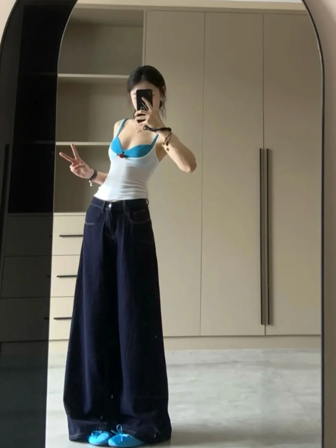 ZHISILAO High Waist Baggy Wide Leg Jeans Women Vintage Loose Floor Length Denim Pants Streetwear 2024