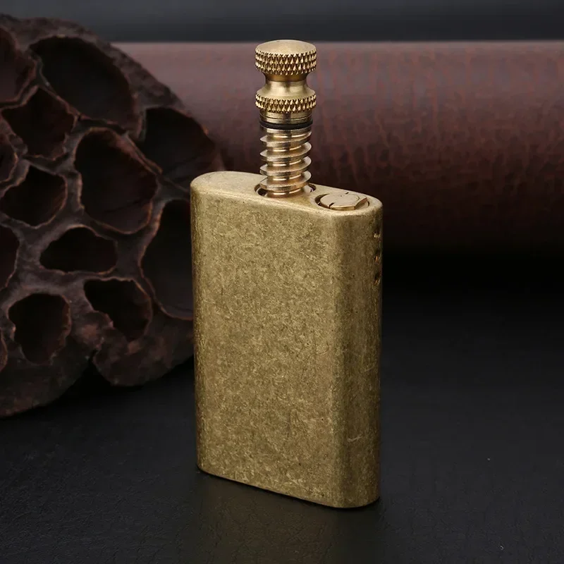 ZORRO Classic Old-fashioned Retro Personality Brass Kerosene Lighter Outdoor Windproof Firebox Match Plug Screw Lighter