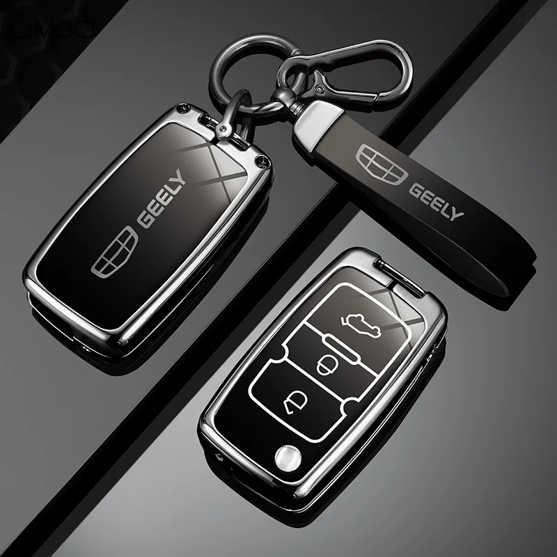 Premium Zinc Alloy Key Cover Case for Geely GLEagle GX7/Emgrand EC718/EC715/Vision SC7 - Protective Key Fob Shell Keychain