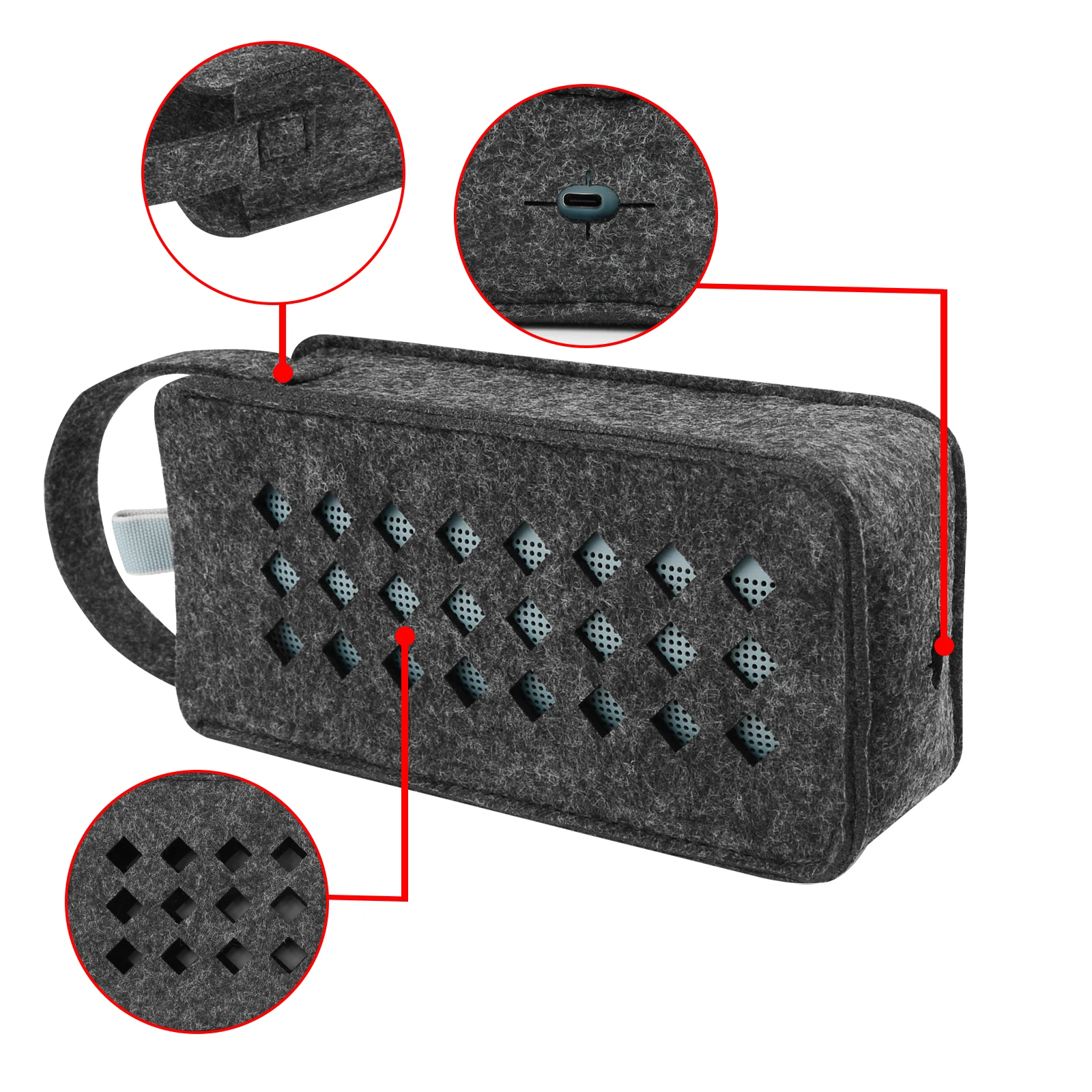 Фетровая Обложка Geekria, совместимая с Anker Soundcore чехол, Skullcandy Land XL, Защитная мягкая кожа