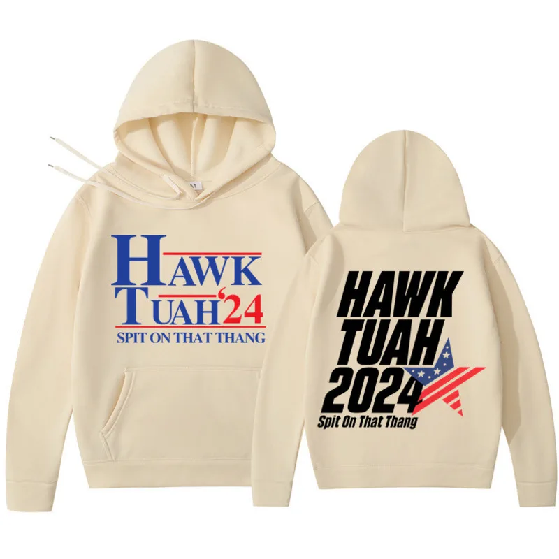 HawkTuahed 24 Sweatshirt Hoodie On That Thang Men Print Hot Stamping Cotton Fashion Casual Sweatshirt Long Sleeved Pullover Top