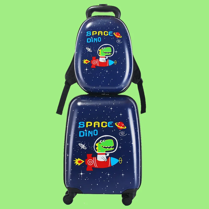 Kinder Trolley Koffer mit Rucksack 18 Zoll + 13 Zoll Universalrad Reisegepäcktasche Jungen Mädchen Cartoon süßes Gepäck