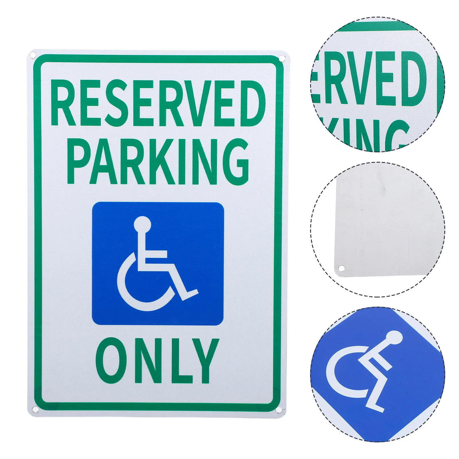 Handicap Parking Sign 10x14in Reflective Metal Disabled Vehicle Sign for Outdoor Parking Lot Door Post Wheelchair User