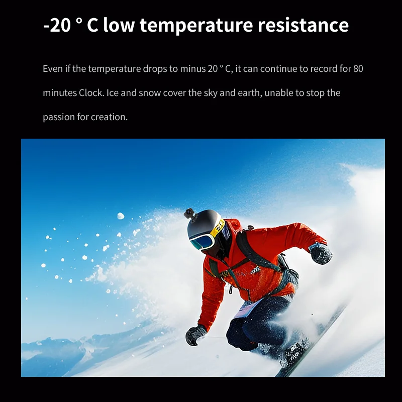 كاميرا الحركة المحمولة 5K 2.0 بوصة IPS HD شاشة تعمل باللمس IP68 مقاوم للماء واي فاي EIS مع بطاقة 128G للدراجات النارية خوذة الدراجات النارية  #6