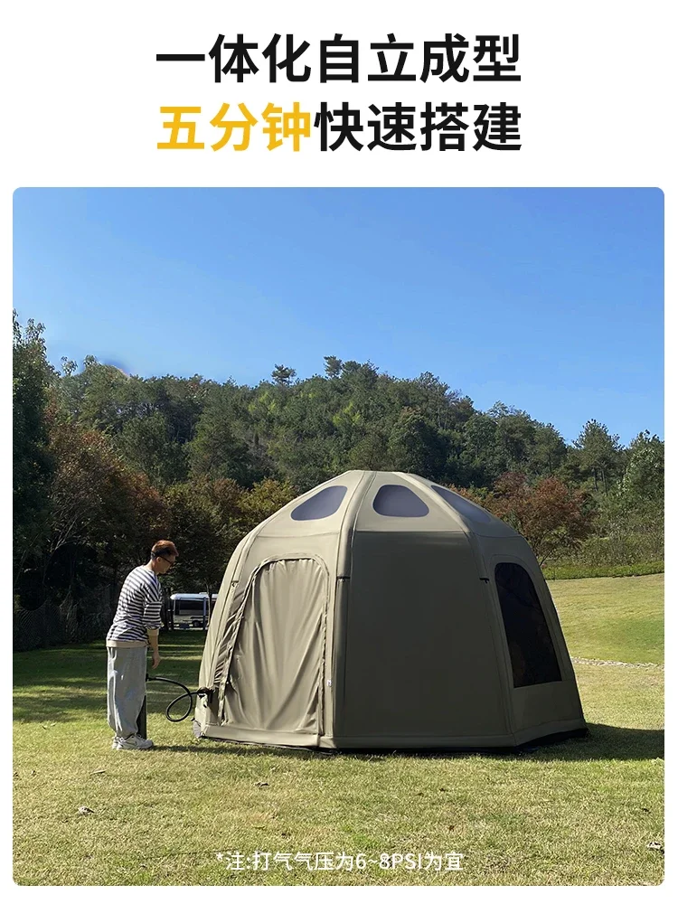 Outdoor camping three in one inflatable tent jungle fortress transparent skylight sun protection UPF50+waterproof inflatable