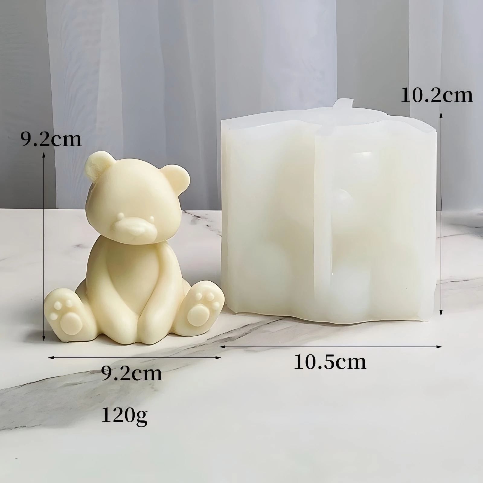 Large 3D Sitting Bear Aromatherapy Candle Silicone Mold Diy Cute Animal Plaster Craft Resin Mold Handmade Soap Candle Making Kit