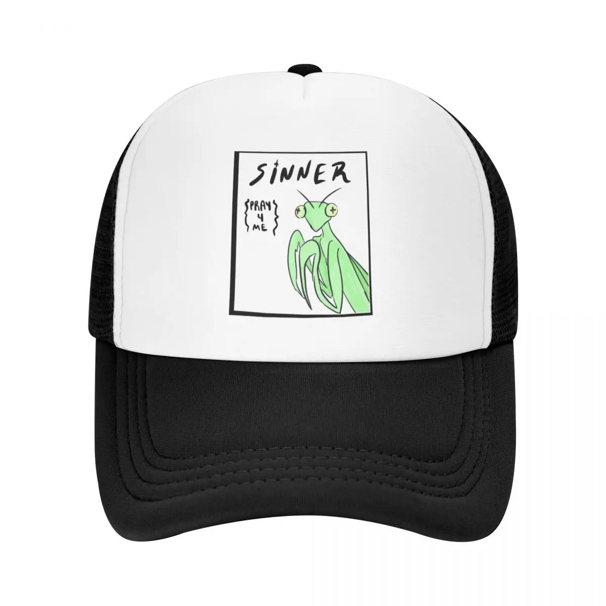 

SINNER{PRAY 4 ME} MANTIS Baseball Cap hard hat Fishing cap fishing hat black Mens Tennis Women's