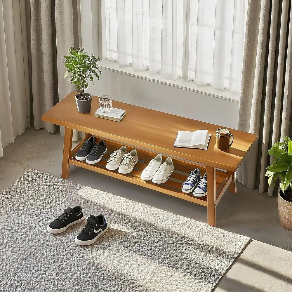 Panca compatta in legno rustico per ingresso, camera da letto, sala da pranzo, soggiorno e corridoio