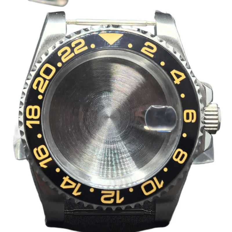 علبة من الفولاذ المقاوم للصدأ 40 ملم لعلبة حلقة GMT، مناسبة لملحقات تعديل الحركة NH35/NH36